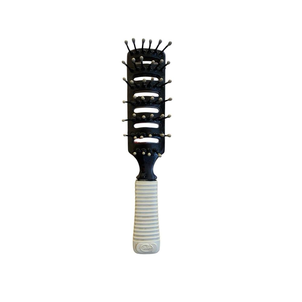 Vintage Goody Hair Styling Vented Brush Ball Tip Blue Plastic USA 6in Travel